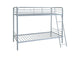 460334SVR Carson Metal Twin Over Twin Bunk Bed Glossy Silver