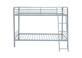 460334SVR Carson Metal Twin Over Twin Bunk Bed Glossy Silver