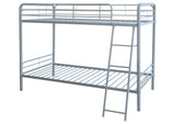 460334SVR Carson Metal Twin Over Twin Bunk Bed Glossy Silver