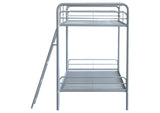 460334SVR Carson Metal Twin Over Twin Bunk Bed Glossy Silver