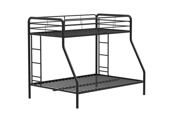 460340BLK Carson Metal Twin Over Full Bunk Bed Glossy Black