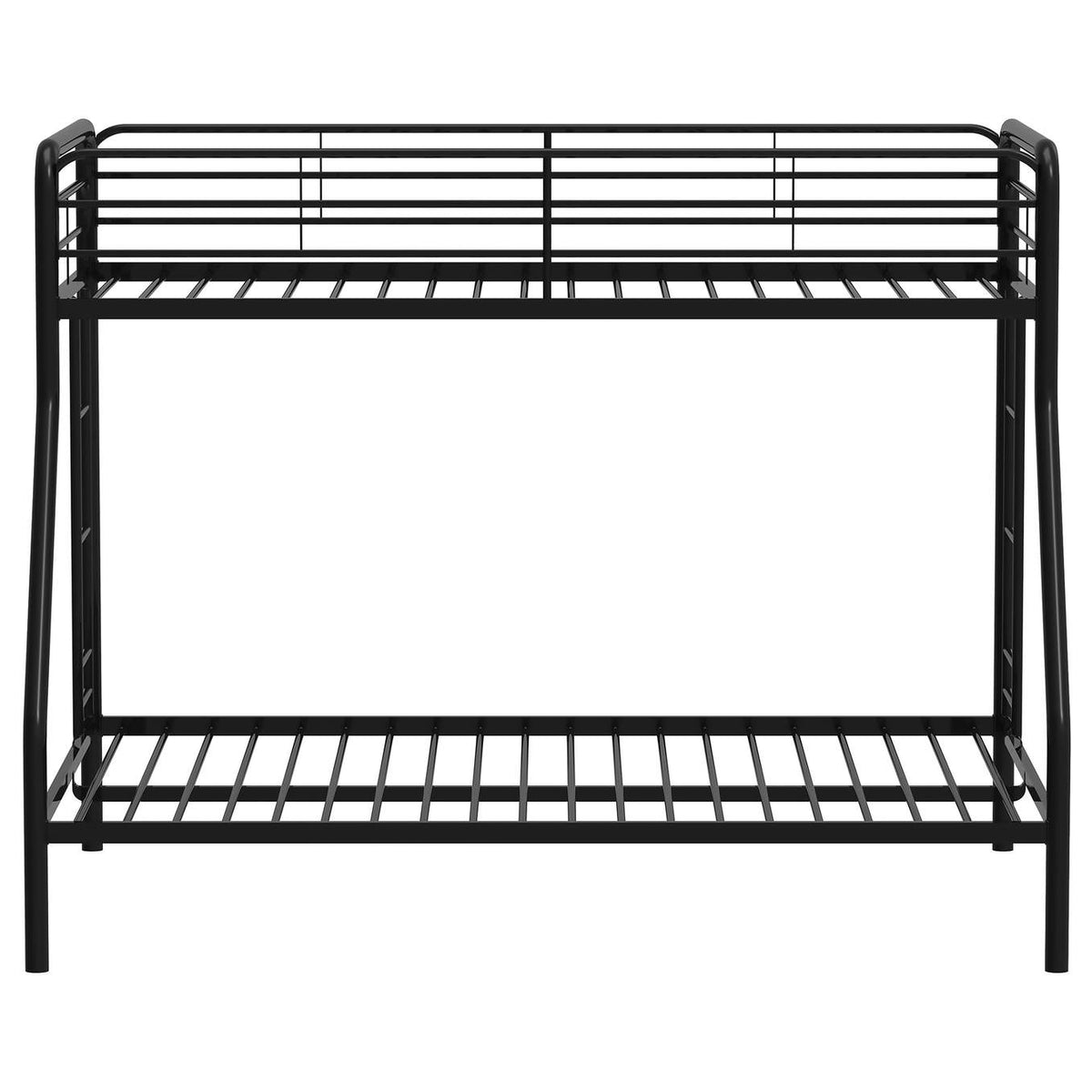 460340BLK Carson Metal Twin Over Full Bunk Bed Glossy Black