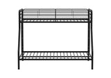 460340BLK Carson Metal Twin Over Full Bunk Bed Glossy Black