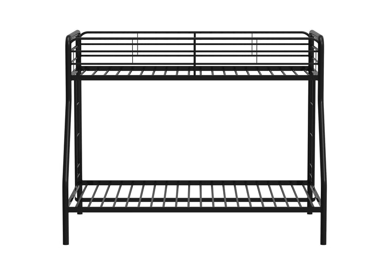 460340BLK Carson Metal Twin Over Full Bunk Bed Glossy Black