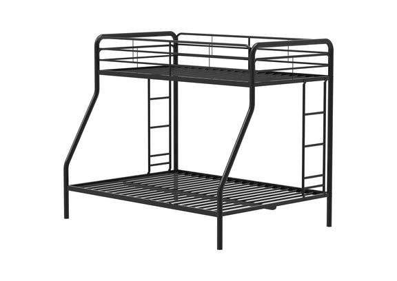 460340BLK Carson Metal Twin Over Full Bunk Bed Glossy Black