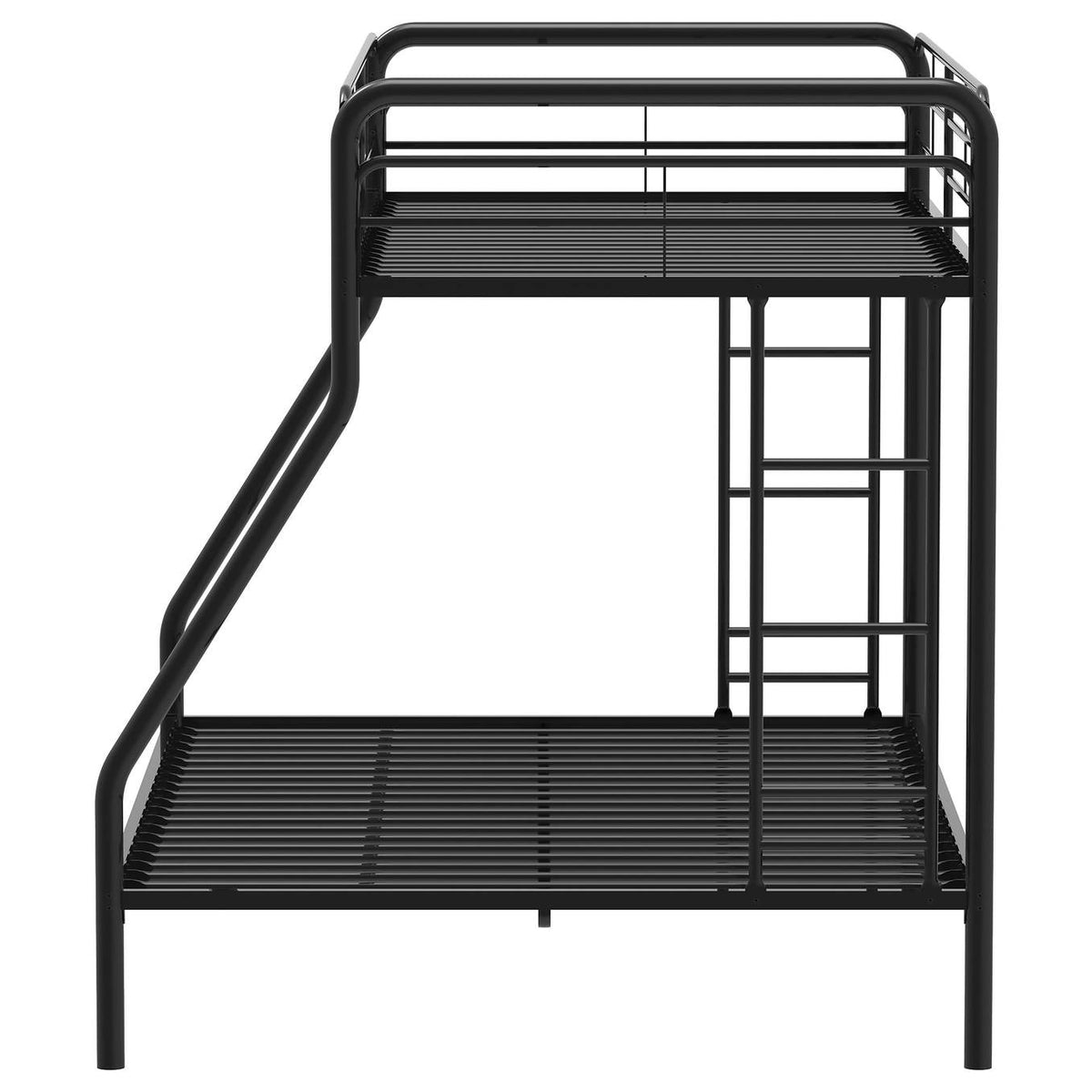 460340BLK Carson Metal Twin Over Full Bunk Bed Glossy Black