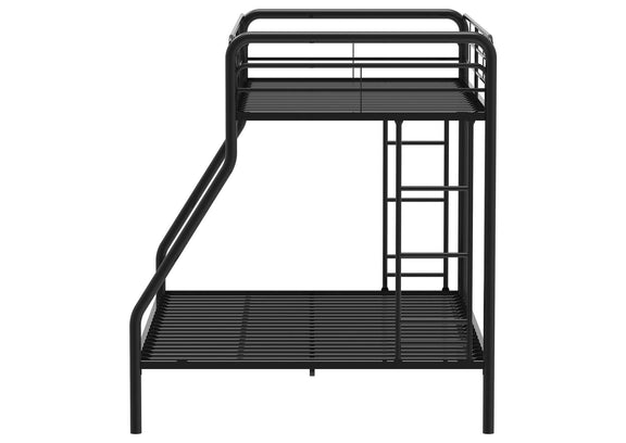 460340BLK Carson Metal Twin Over Full Bunk Bed Glossy Black
