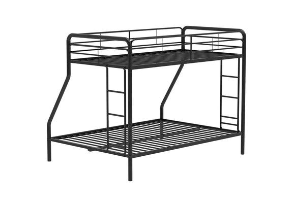 460340BLK Carson Metal Twin Over Full Bunk Bed Glossy Black