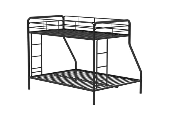 460340BLK Carson Metal Twin Over Full Bunk Bed Glossy Black