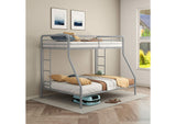 460340SVR Carson Metal Twin Over Full Bunk Bed Glossy Silver