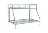 460340SVR Carson Metal Twin Over Full Bunk Bed Glossy Silver