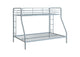 460340SVR Carson Metal Twin Over Full Bunk Bed Glossy Silver