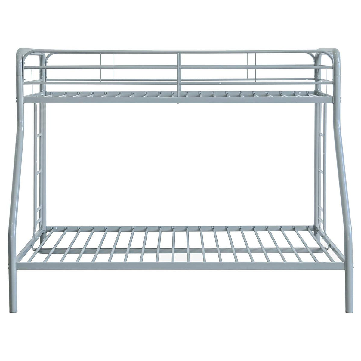 460340SVR Carson Metal Twin Over Full Bunk Bed Glossy Silver