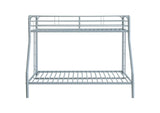 460340SVR Carson Metal Twin Over Full Bunk Bed Glossy Silver