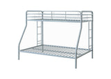 460340SVR Carson Metal Twin Over Full Bunk Bed Glossy Silver