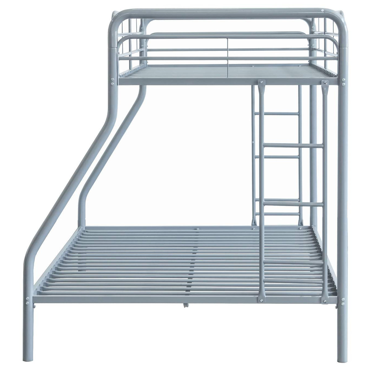 460340SVR Carson Metal Twin Over Full Bunk Bed Glossy Silver