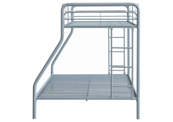 460340SVR Carson Metal Twin Over Full Bunk Bed Glossy Silver