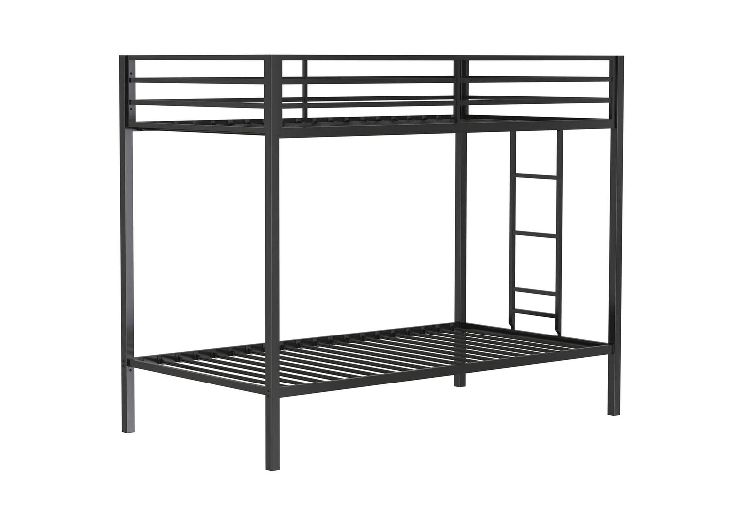460361BLK Alevera Metal Twin Over Twin Bunk Bed with Ladder Black