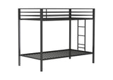 460361BLK Alevera Metal Twin Over Twin Bunk Bed with Ladder Black