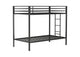 460361BLK Alevera Metal Twin Over Twin Bunk Bed with Ladder Black