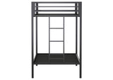 460361BLK Alevera Metal Twin Over Twin Bunk Bed with Ladder Black