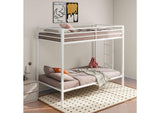 460361WHT Alevera Metal Twin Over Twin Bunk Bed with Ladder White