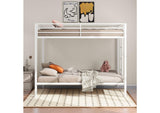 460361WHT Alevera Metal Twin Over Twin Bunk Bed with Ladder White