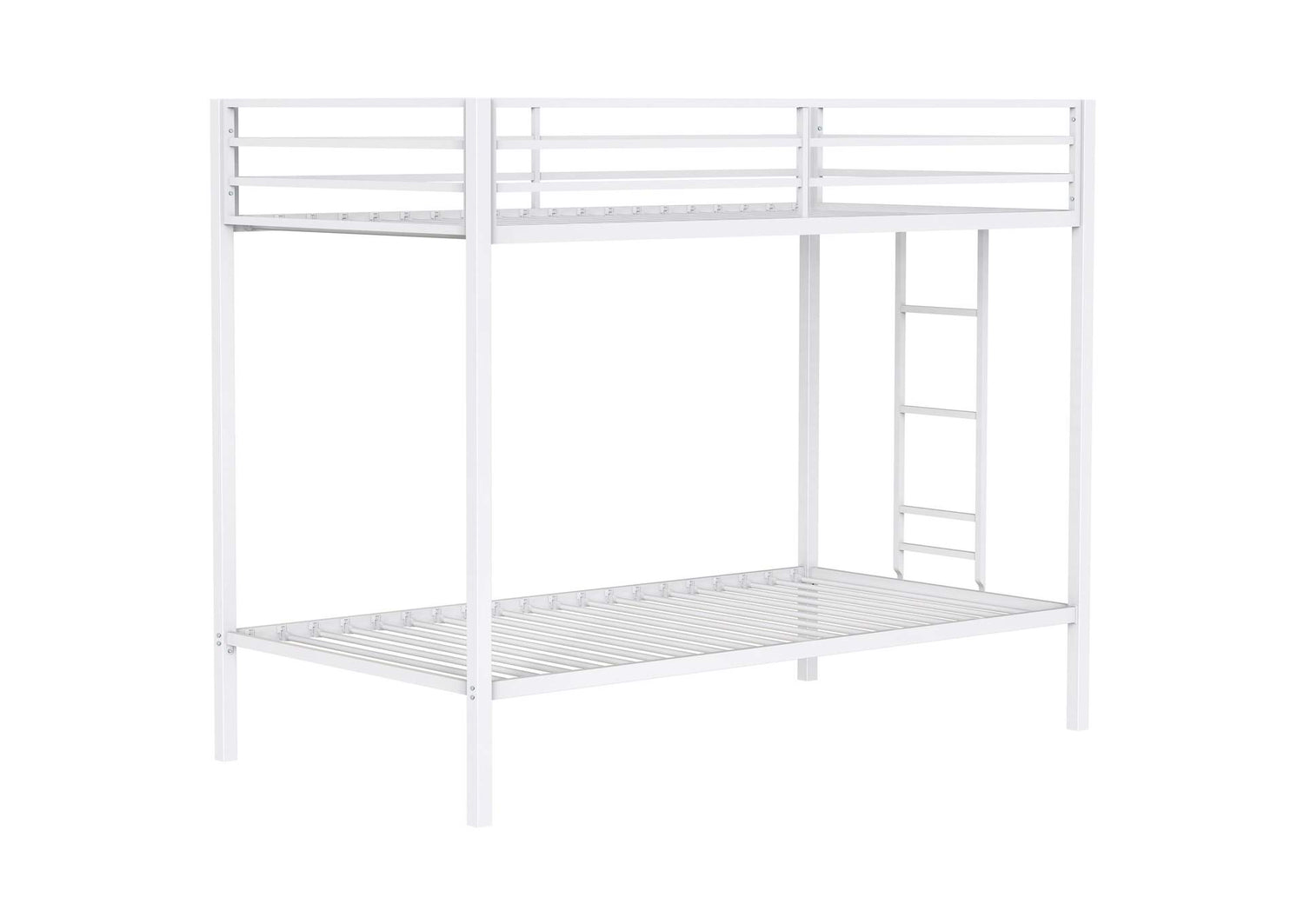 460361WHT Alevera Metal Twin Over Twin Bunk Bed with Ladder White