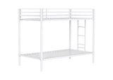 460361WHT Alevera Metal Twin Over Twin Bunk Bed with Ladder White
