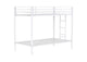460361WHT Alevera Metal Twin Over Twin Bunk Bed with Ladder White