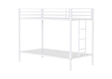 460361WHT Alevera Metal Twin Over Twin Bunk Bed with Ladder White
