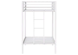 460361WHT Alevera Metal Twin Over Twin Bunk Bed with Ladder White