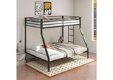 460365BLK Alevera Metal Twin Over Full Bunk Bed with Ladder Black