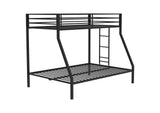 460365BLK Alevera Metal Twin Over Full Bunk Bed with Ladder Black