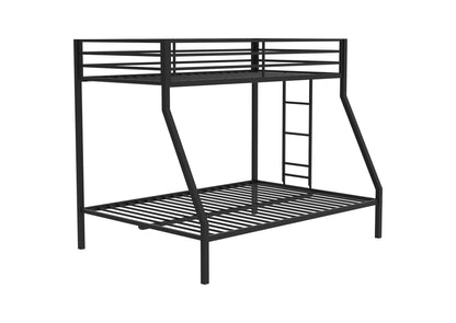 460365BLK Alevera Metal Twin Over Full Bunk Bed with Ladder Black