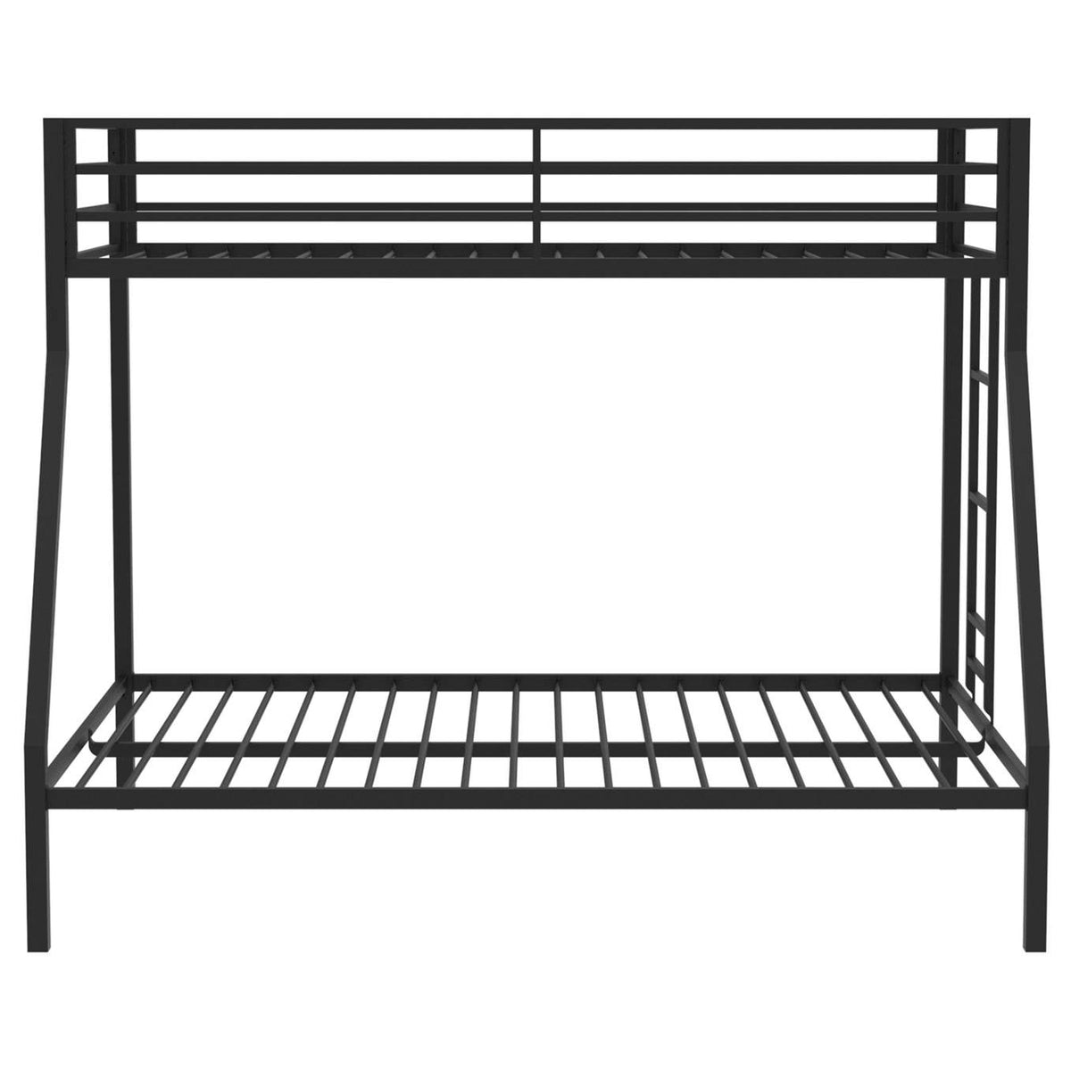 460365BLK Alevera Metal Twin Over Full Bunk Bed with Ladder Black