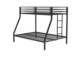 460365BLK Alevera Metal Twin Over Full Bunk Bed with Ladder Black