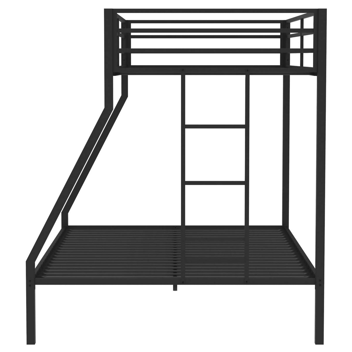 460365BLK Alevera Metal Twin Over Full Bunk Bed with Ladder Black
