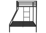 460365BLK Alevera Metal Twin Over Full Bunk Bed with Ladder Black