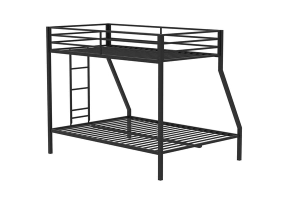 460365BLK Alevera Metal Twin Over Full Bunk Bed with Ladder Black