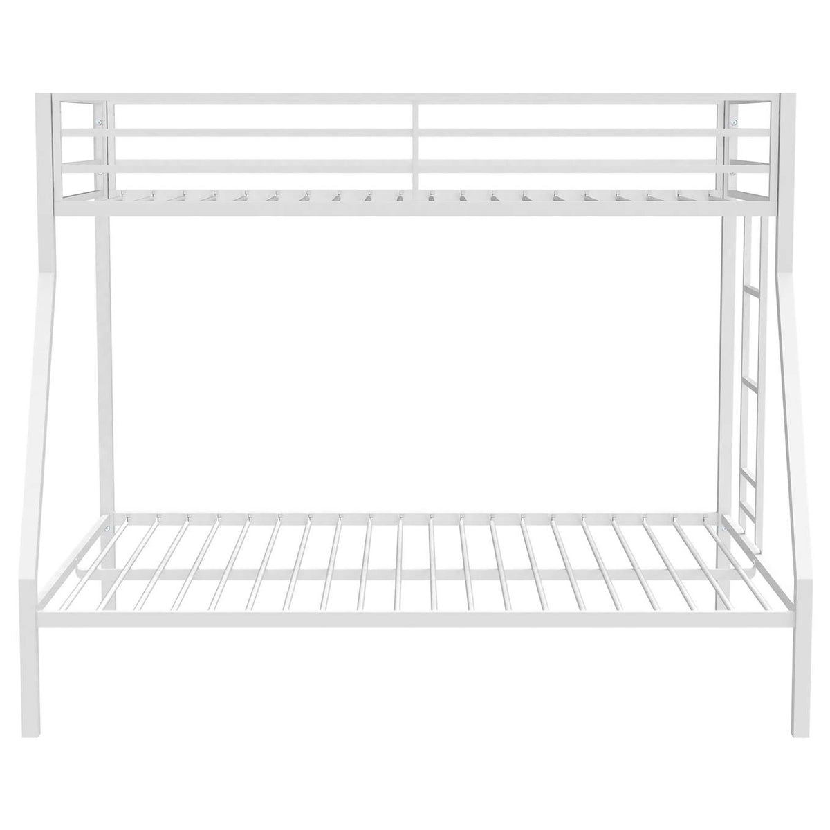 460365WHT Alevera Metal Twin Over Full Bunk Bed with Ladder White