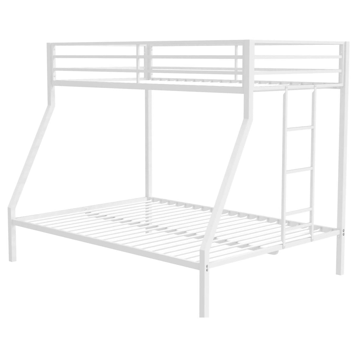 460365WHT Alevera Metal Twin Over Full Bunk Bed with Ladder White