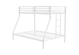 460365WHT Alevera Metal Twin Over Full Bunk Bed with Ladder White