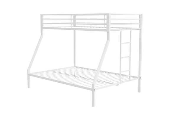 460365WHT Alevera Metal Twin Over Full Bunk Bed with Ladder White