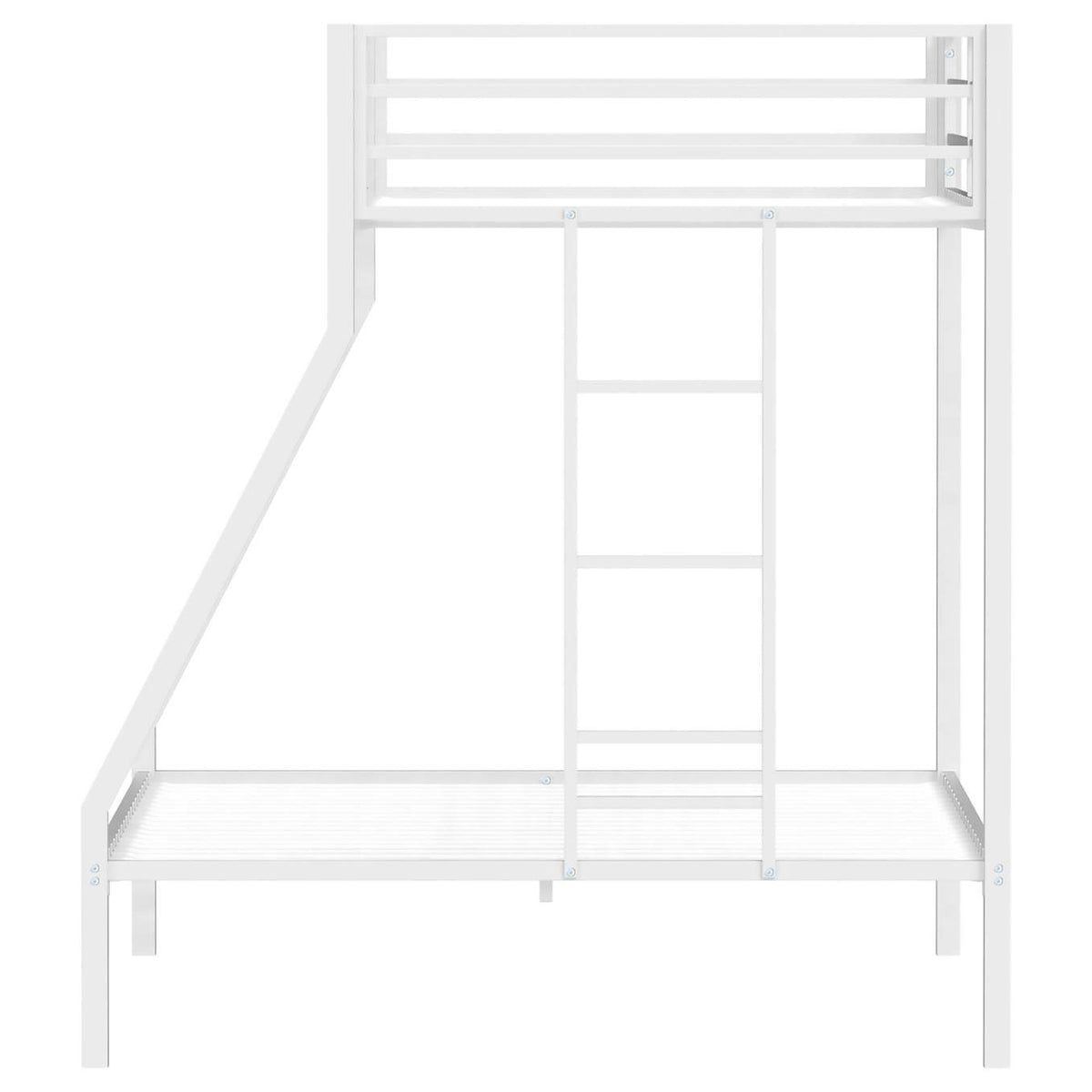 460365WHT Alevera Metal Twin Over Full Bunk Bed with Ladder White