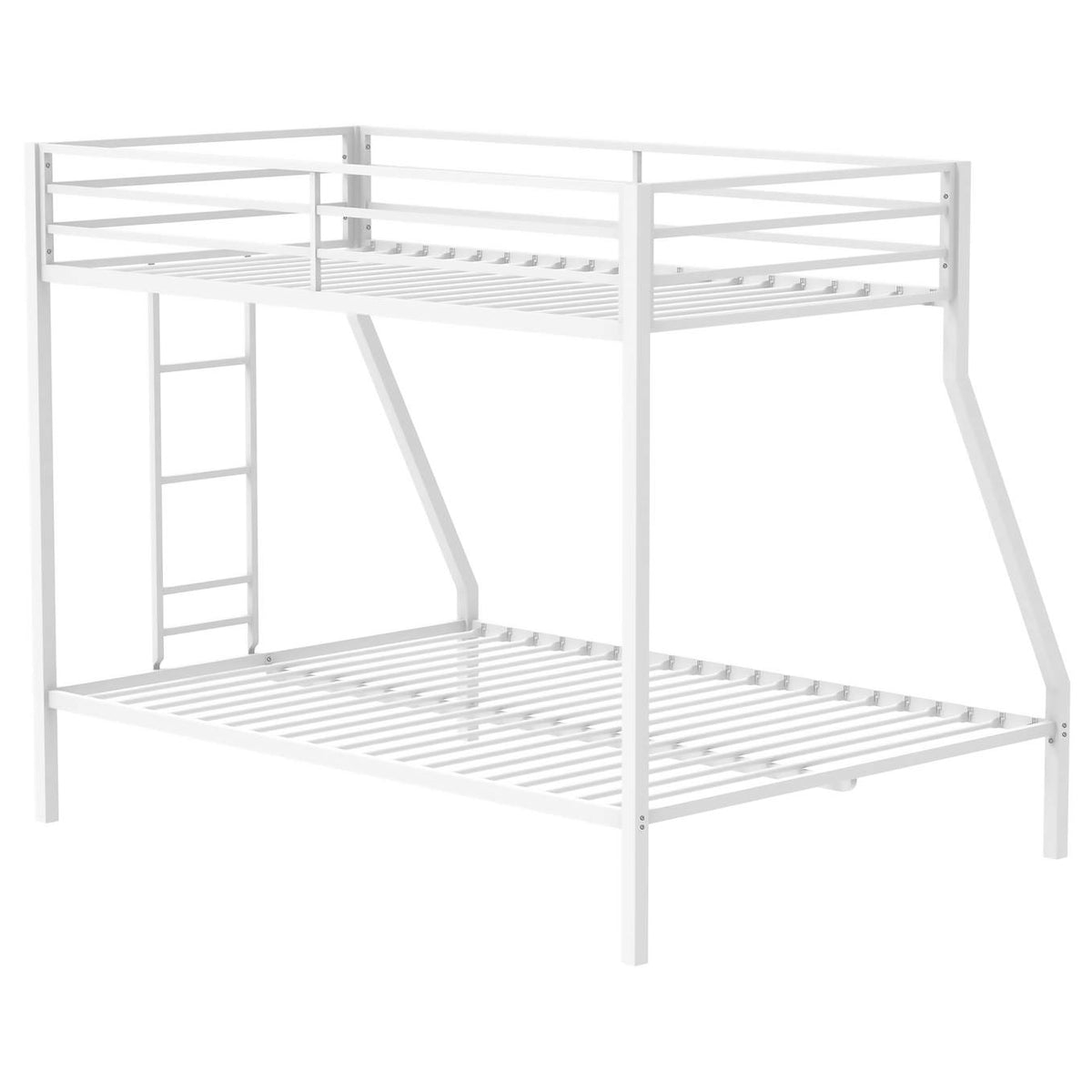 460365WHT Alevera Metal Twin Over Full Bunk Bed with Ladder White