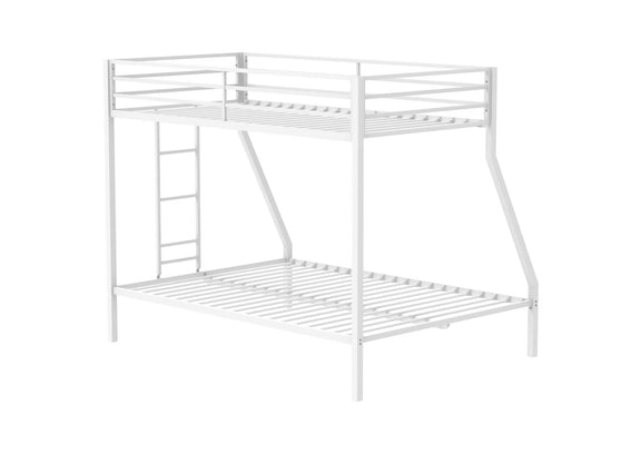 460365WHT Alevera Metal Twin Over Full Bunk Bed with Ladder White