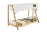 460510 Wyatt Wood Twin Over Twin Bunk Bed White and Natural