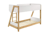 460510 Wyatt Wood Twin Over Twin Bunk Bed White and Natural
