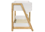 460510 Wyatt Wood Twin Over Twin Bunk Bed White and Natural